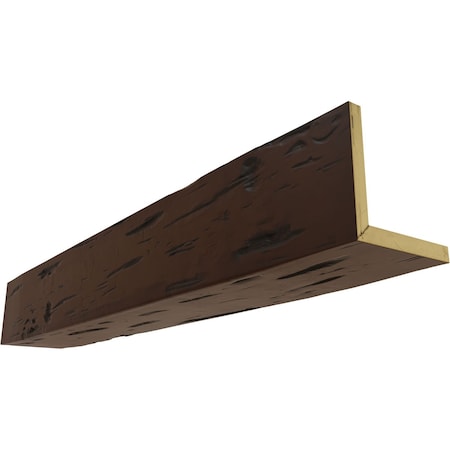 2-Sided (L-beam) Pecky Cypress Endurathane Faux Wood Ceiling Beam, Premium Hickory, 12Wx10H X8'L